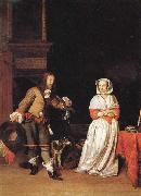 Gabriel Metsu A Lady and a Cavalier oil painting artist